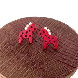 Cute Red Star Pony Earrings